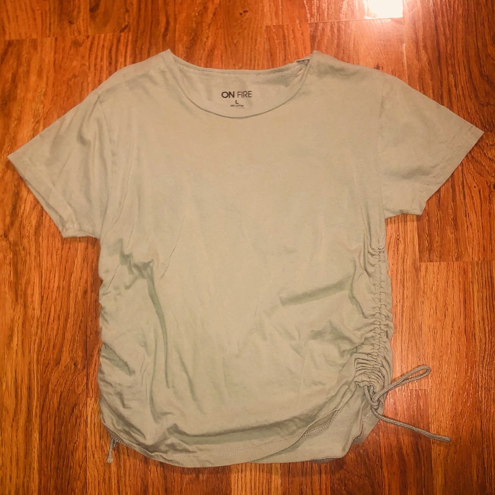 On Fire Women's Light Green Ruched Tee